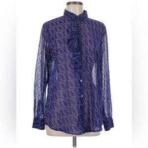 Banana Republic Navy Blouse with White Dots